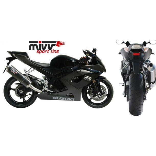 Auspuffanlage Mivv SLIP-ON Carbon Oval Sport für Suzuki GSX R 1000 ccm Bj. 2005 - 2006