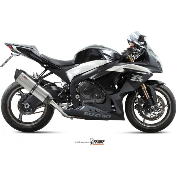 Auspuffanlage Mivv 2 SLIP-ON Edelstahl mit Carbon Kappe Suono Sport für Suzuki GSX R 1000 ccm Bj. 2009 - 2011