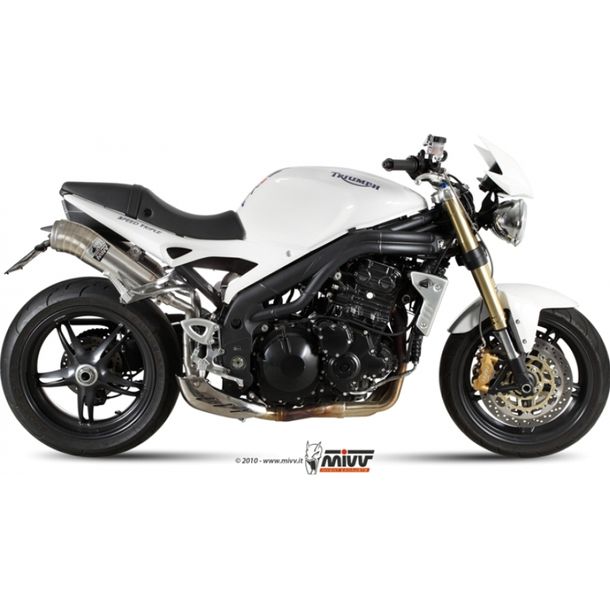 Auspuffanlage Mivv 2 SLIP-ON Edelstahl Ghibli Sport für Triumph Speed Triple 1050 ccm Bj. 2007 - 2010