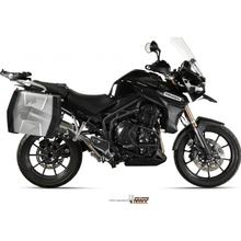 Auspuffanlage Mivv SLIP-ON Edelstahl mit Carbon Kappe Speed Edge Sport für Triumph Tiger Explorer / XC 1200 ccm Bj. 2015