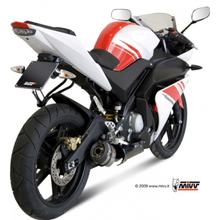 Auspuffanlage Mivv Komplettanlage 1x1 Edelstahl mit Carbon Kappe Suono Sport für Yamaha YZF R 125 ccm Bj. 2008 - 2013