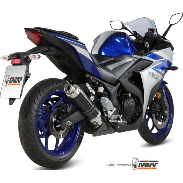 Auspuffanlage Mivv SLIP-ON Edelstahl schwarz GP Sport für Yamaha YZF-R3 320 321 ccm Bj. 2015