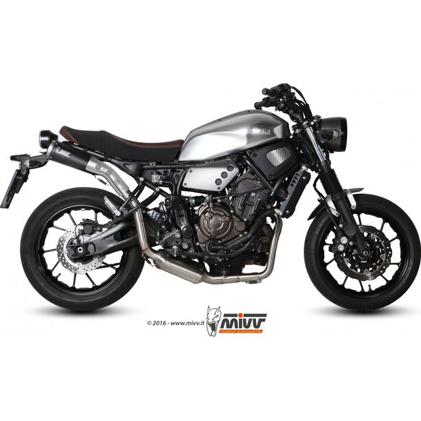 Auspuffanlage Mivv Komplettanlage 2x1 Edelstahl schwarz Keramik Ghibli Sport für Yamaha XSR A 700 ccm Bj. 2016