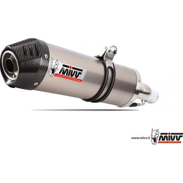 Exhaust system Mivv Complete system 2x1 Titanium with carbon cap Oval Sport