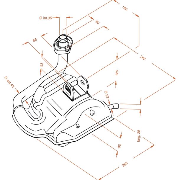 Impianto di scarico LeoVince impianto completo SITO PLUS, in acciaio per Piaggio Skipper / SKR / Runner / Hexagon 125 - 180