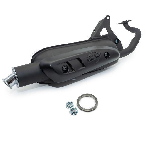 Impianto di scarico completo LeoVince SITOPLUS con omologazione, acciaio per Malaguti F12 Phantom AC / LC 50 Anno 1994 - 1998