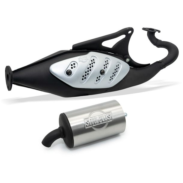 Ligne d'échappement complète LeoVince SITO PLUS avec homologation, acier pour Aprilia SR 50 / Netscaper / SR Stealth Racing Rally / WWW