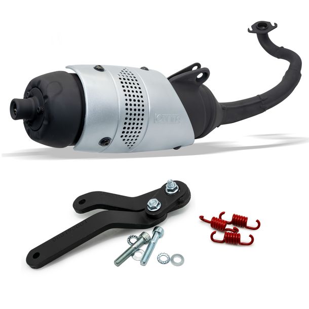 Impianto di scarico completo LeoVince TOURING omologato, acciaio per Peugeot Kisbee 50 anno 2011 - 2015 / Ludix 2 One / Trend anno 2004 - 2012 / Ludix One AC anno 2004 - 2012 / New Vivacity anno 2008 - 2012