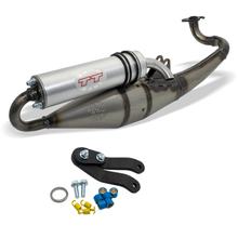 Auspuffanlage komplett LeoVince HAND MADE TT mit Zulassung, Aluminium für Aprilia SR Stealth / Racing liegend LC 50 Bj. 1998 - 2002 / Keeway Focus / Matrix Bj. 2006 / Yamaha Aerox Kat Bj. 2000 - 2001