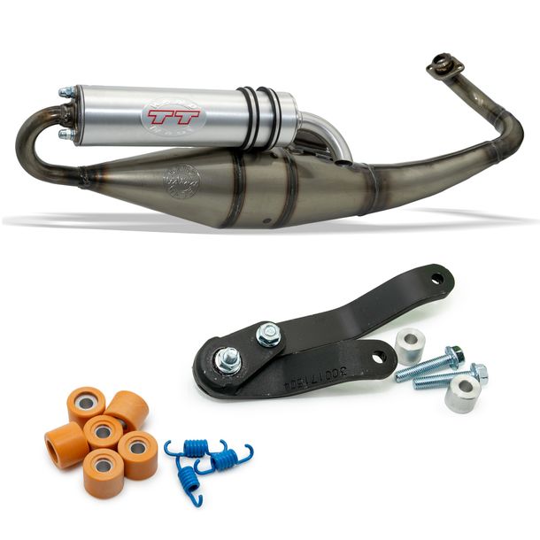 Uitlaatsysteem compleet LeoVince HAND MADE TT met homologatie, aluminium voor Aprilia SR 50 Motard 2-takt 50 2012 - 2017 / Gilera Ice Kat 2001 / Piaggio Fly AC 50 2005 / Typhoon 2-takt 2012 - 2020 / Zip 2-takt 2009 - 2012