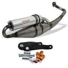 Auspuffanlage komplett LeoVince HAND MADE TT mit Zulassung, Aluminium für Aprilia SR 50 R Factory Vergaser Piaggio Motor 2004 - 2012 / Sport Pro i.e. Piaggio Motor 2003 / Gilera Runner SP Vergaser 2005 - 2012