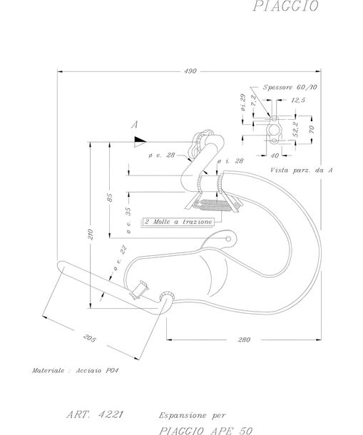 Sistema completo de escape LeoVince LEOVINCE, acero para Piaggio Ape 50