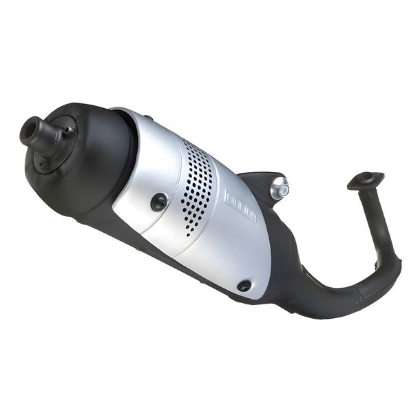 Impianto di scarico completo LeoVince TOURING omologato, acciaio per Aprilia Scarabeo 50 Street AC Motore Piaggio 2006 - 2007 / SR 50 Motard / Piaggio Typhoon 2 tempi 2012 - 2017 / Gilera Ice Kat 50 2001