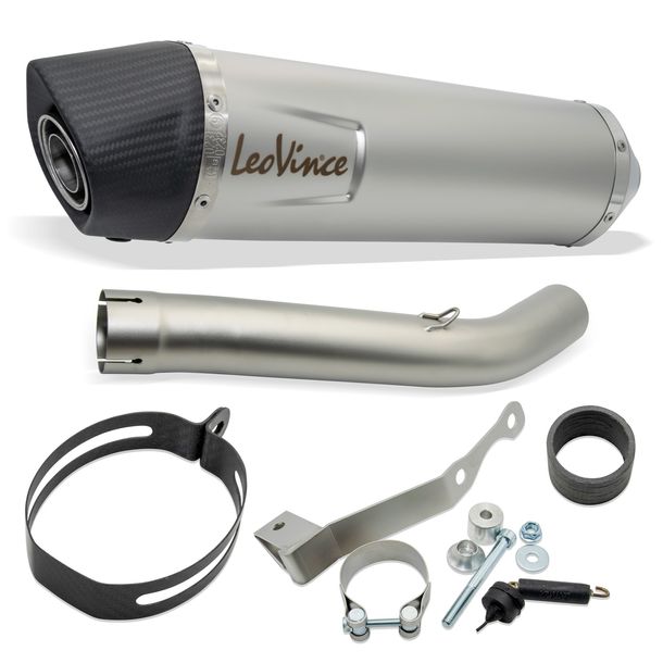 Endschalldämpfer LeoVince LV ONE EVO mit Zulassung, Edelstahl, Carbon Kappe für Honda CBF 600 N Bj. 2005 - 2011 E3 / CBF 600 S Bj. 2004 - 2012 E3