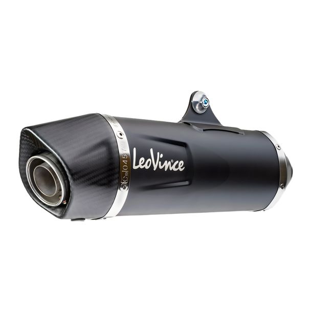 Auspuffanlage komplett LeoVince NERO mit Zulassung, Edelstahl schwarz, Carbon Kappe für Yamaha T-Max 530 Bj. 2012 - 2016 E3