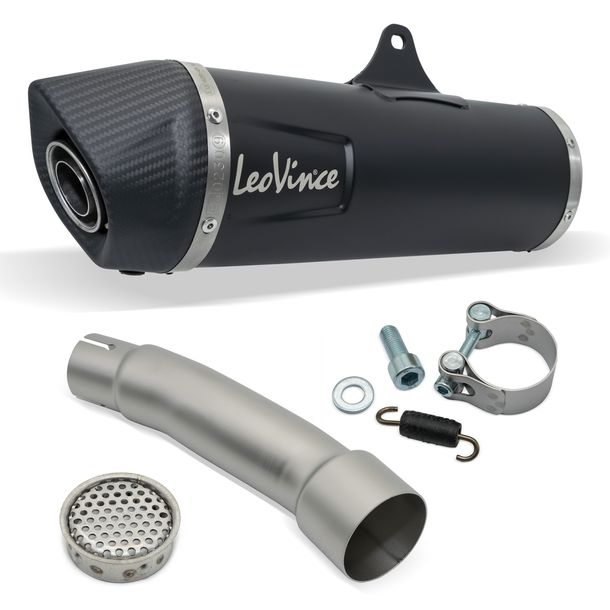 Endschalldämpfer LeoVince SLIP-ON NERO mit Zulassung, Edelstahl schwarz, Carbon Kappe für Yamaha X-Max 400 i.e.