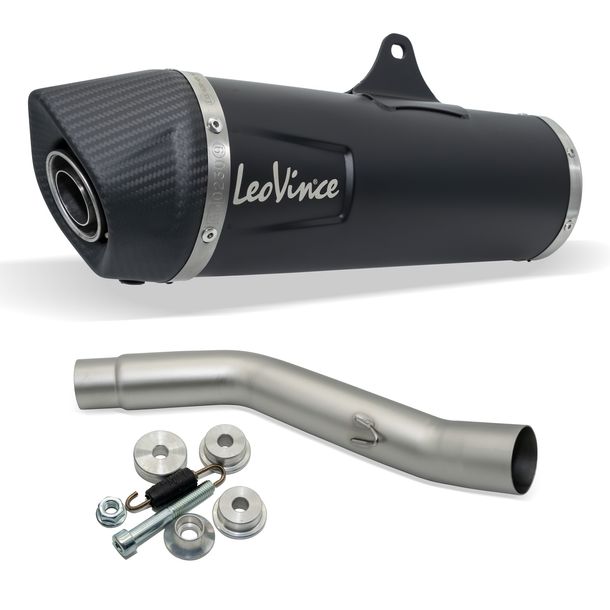 Endschalldämpfer LeoVince NERO mit Zulassung, Edelstahl schwarz, Carbon Kappe für Triumph Tiger 800 XC / XCA / XCX / XR / XRX Bj. 2011 - 2016 E3