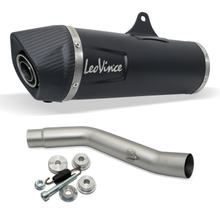 Silenziatore finale LeoVince NERO omologato, acciaio inossidabile nero, tappo in carbonio per Triumph Tiger 800 XC / XCA / XCX / XR / XRX anno 2011 - 2016 E3