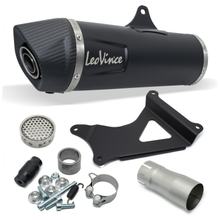 Endschalldämpfer LeoVince NERO mit Zulassung, Edelstahl schwarz, Carbon Kappe für Piaggio Beverly 350 Sport Touring Bj. 2011 - 2016 E3