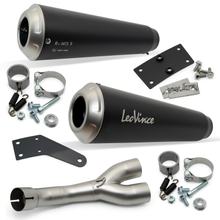 Silenciador final LeoVince GP DUALS com homologação, aço inoxidável preto para Suzuki SV 650 ano 2016 - 2024 E4 / E5 / SV 650 X ano 2018 - 2023 E4 / E5
