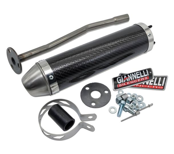 Exhaust system Giannelli end cap Carbon High Up with ABE for Peugeot