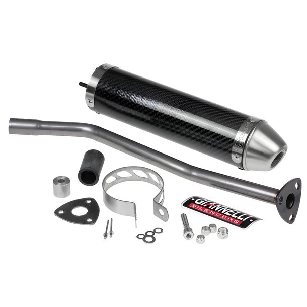 Exhaust system Giannelli end cap carbon with ABE for Aprilia