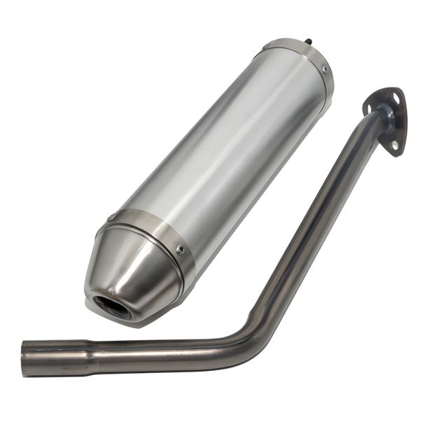 Exhaust system Giannelli end cap aluminum with ABE for Peugeot