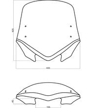 Para-brisas MRA Tipo V-Flow X-Creen Sport Z com ABE para Aprilia Classic 125
