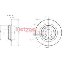 Achterremschijven 2 stuks 6110077 Metzger achteras voor Mazda 6/323 F/S/626 V/MX-5 III