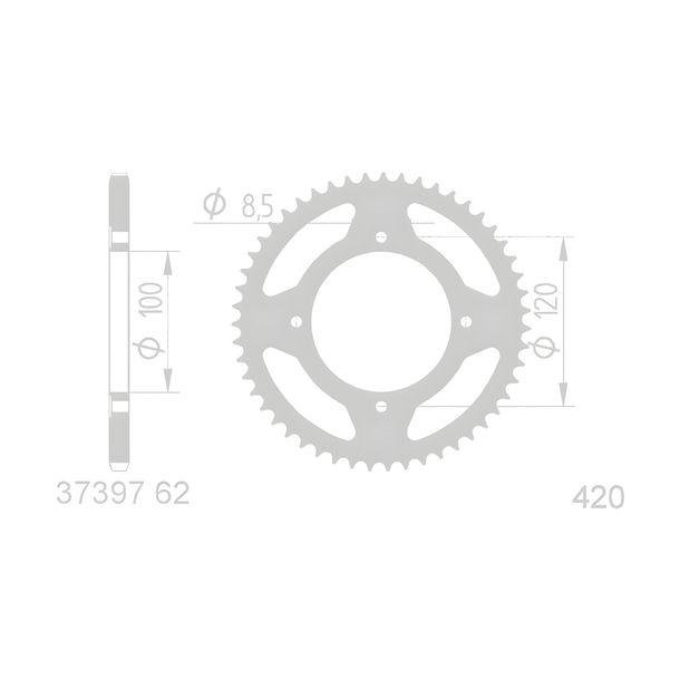 Kettenrad 62Z für Beta RR 50