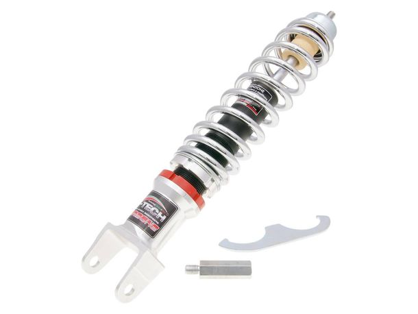 Amortisseur arrière Carbone Hi-Tech 340-365 mm chromé pour Vespa 50-90-125 Primavera, ET3