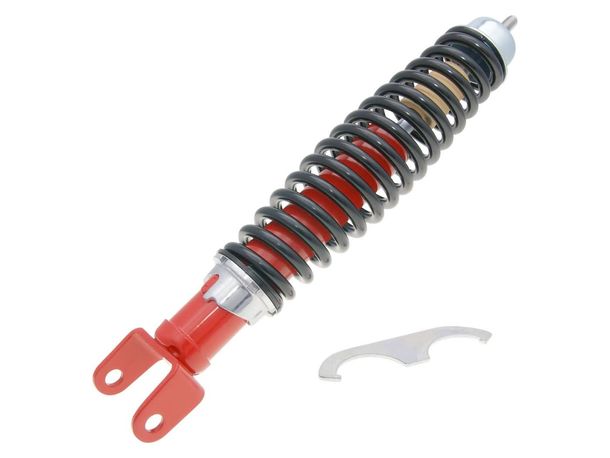 Carbon Sport rear shock absorber 345 mm red/black for Vespa 50-90-125 Primavera, ET3