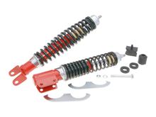 Kit telaio/set ammortizzatori Carbone Sport rosso/nero per LML Star, Deluxe, Vespa PX, PE
