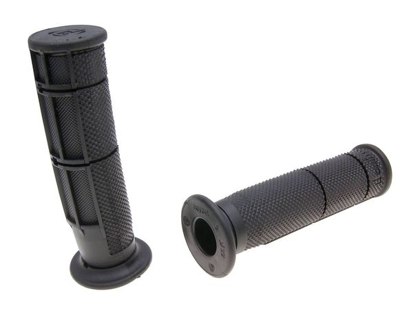 Handle Grip Set Domino half-waffle quad, ATV thumb throttle 22/22mm - black