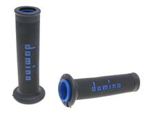 Manoplas Conjunto Domino A010 On-Road preto / azul com extremidades abertas