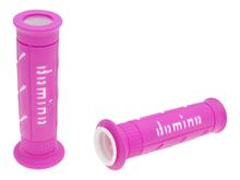 Set di impugnature Domino A250 On-Road rosa/bianco con estremità aperte