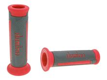 Jeu de poignées Domino A350 On-Road Anthracite/Rouge avec extrémités ouvertes