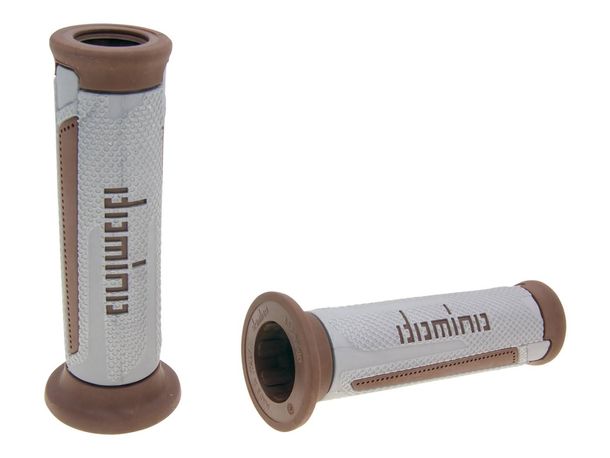 Handle Grip Set Domino A350 On-Road silver/brown with open ends