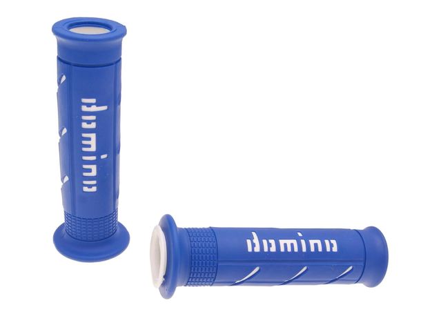 Handle grip set Domino A250 on-road blue/white with open ends