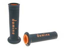 Conjunto de Manípulos Domino A010 On-Road preto / laranja com extremidades abertas