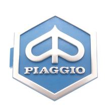 Emblém „Piaggio“ na zasunutí 6úhelníkový 32x37mm 3D modrá / stříbrná