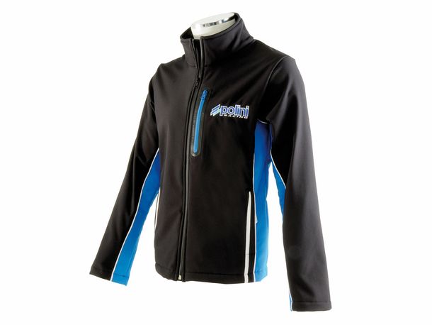 Polini Evo Men's Softshell Jacket Black/Light Blue Size S