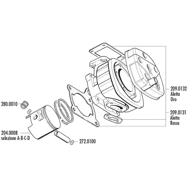 juego de juntas de cilindro Polini para Cagiva Planet, Raptor 125, Aletta Rossa