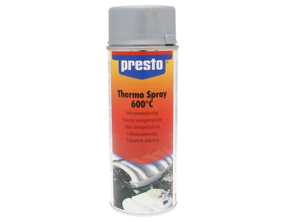 Thermo Lackspray Presto silber metallic 600°C 400ml Auspufflack Hitzefest Thermolack