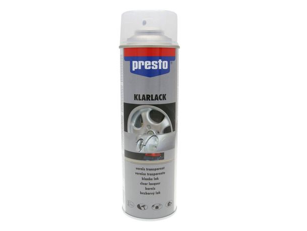Laca transparente presto glossy para spray de llantas 500ml