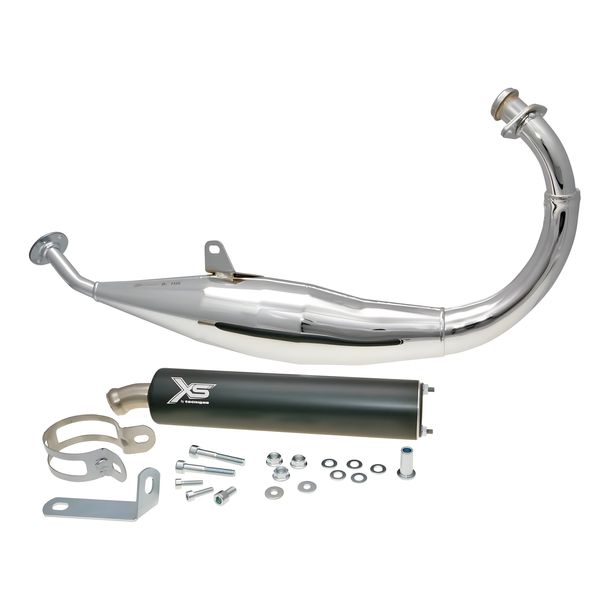 Auspuff Tecnigas XS mit Zulassung, chrom für Derbi, Aprilia, Gilera
