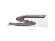 Emblema / Inscrição "S" OEM para proteção de perna para Vespa GTS Super Sport 125, 300