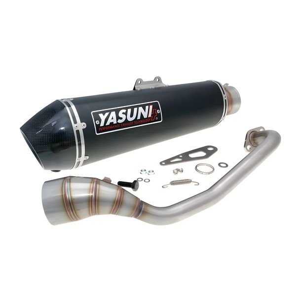 Sistema de escape de carbono Yasuni Scooter 4 Black Edition para Yamaha N-Max 125 cc