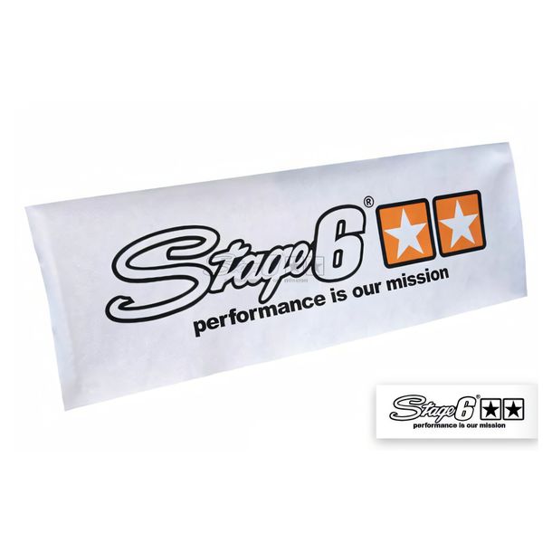 Banner Stage6, 70x200cm, fleece, ongeweven, wit