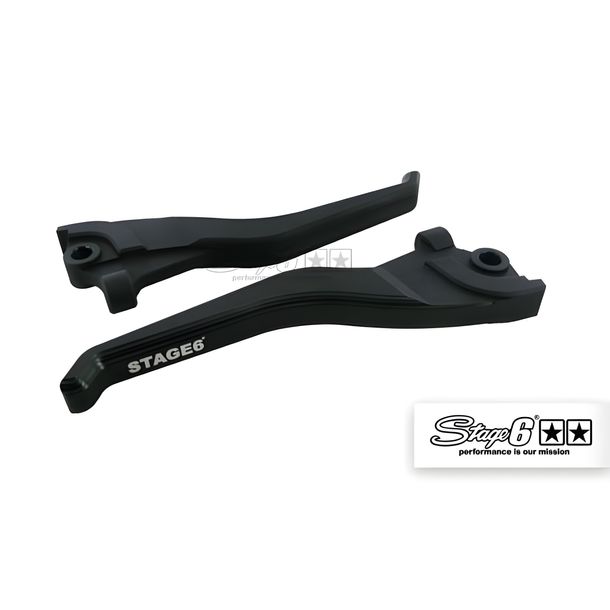 Bremshebel Set Stage6 CNC Dual Color für Yamaha Aerox / MBK Nitro Schwarz-Schwarz